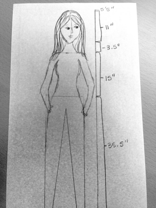 This is a to-scale drawing of my height distribution.  I'm 55% legs.  Fun, right?  (Yeah, I know I was a bit forgiving on the weight thing... I'm not this thin.)